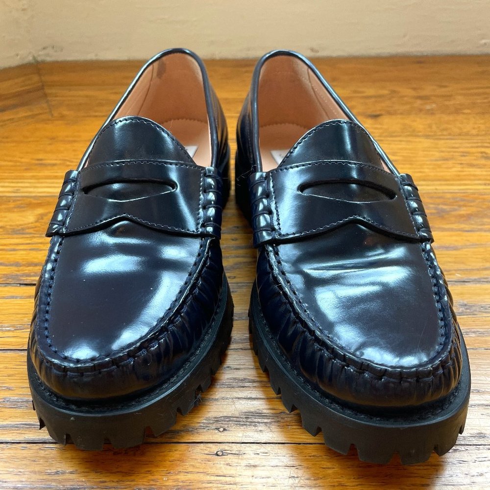 Marie Marot for JCrew Navy Blue Penny Loafer